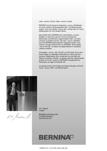Bedienungsanleitung MÃ¤rz 2011 (PDF, 23.8 MB) - Bernina