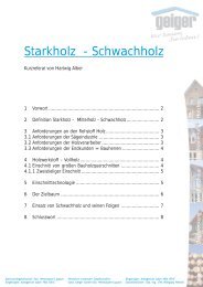 Starkholz - Schwachholz - Holz Geiger