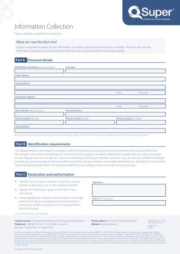 [PDF] Information Collection form - QSuper