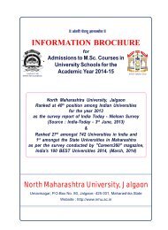 Information Brochure for M.Sc. All Course(s) - North Maharashtra ...