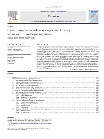 Maturitas Use of dydrogesterone in hormone ... - ResearchGate