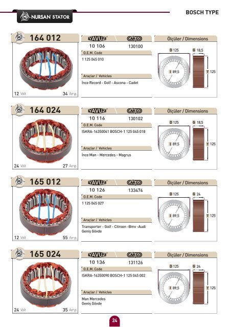 bosch type - Nursan Stator