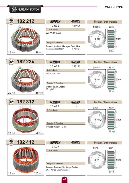 bosch type - Nursan Stator