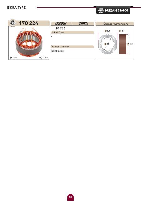 bosch type - Nursan Stator