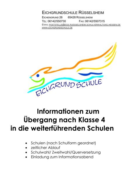 Informationen Zum Ubergang Nach Klasse 4 In Eichgrundschule