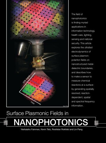 Surface plasmonic fields in nanophotonics. - the Ultrafast and ...