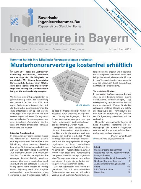 Ingenieure in Bayern 11/2012 - Bayerische Ingenieurekammer-Bau