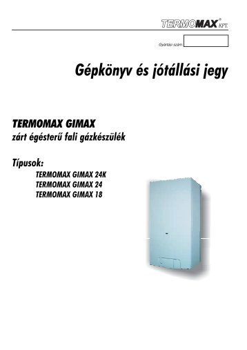 GÃ©pkÃ¶nyv Ã©s jÃ³tÃ¡llÃ¡si jegy - Termomax Kft.