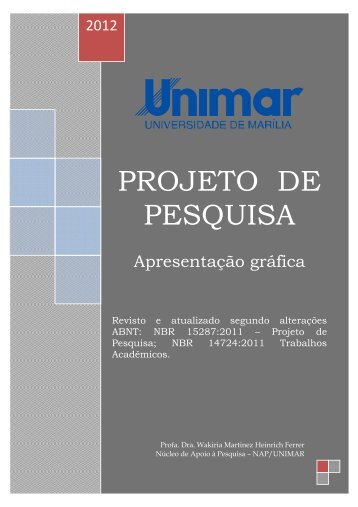 modelo projeto de pesquisa - Unimar