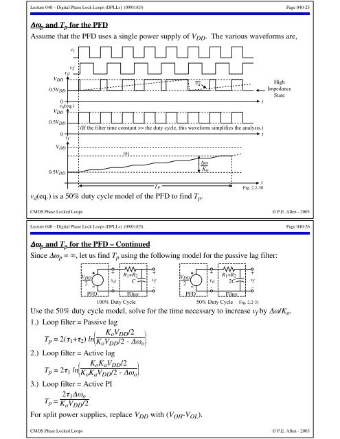 LECTURE 040 Ã¢Â€Â“DIGITAL PHASE LOCK LOOPS (DPLLs)