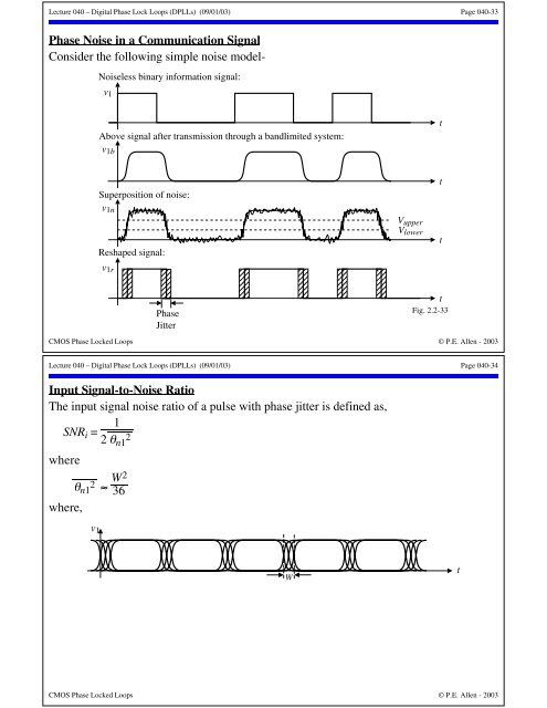 LECTURE 040 Ã¢Â€Â“DIGITAL PHASE LOCK LOOPS (DPLLs)