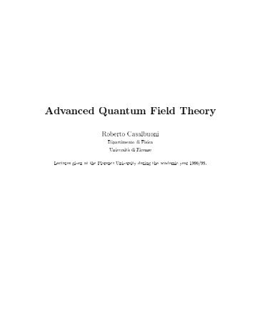 Advanced Quantum Field Theory