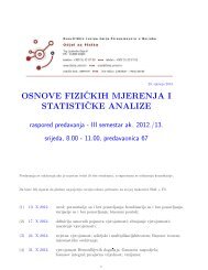 OSNOVE FIZIËCKIH MJERENJA I STATISTIËCKE ANALIZE