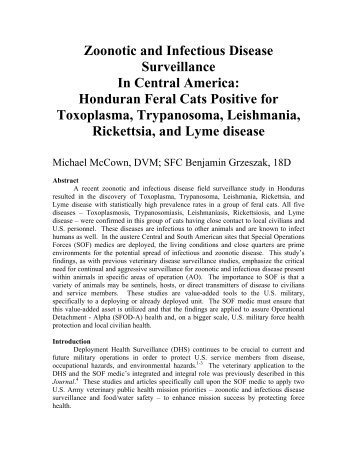 McCown M. Grzeszak B. Zoonotic and Infectious Disease ...