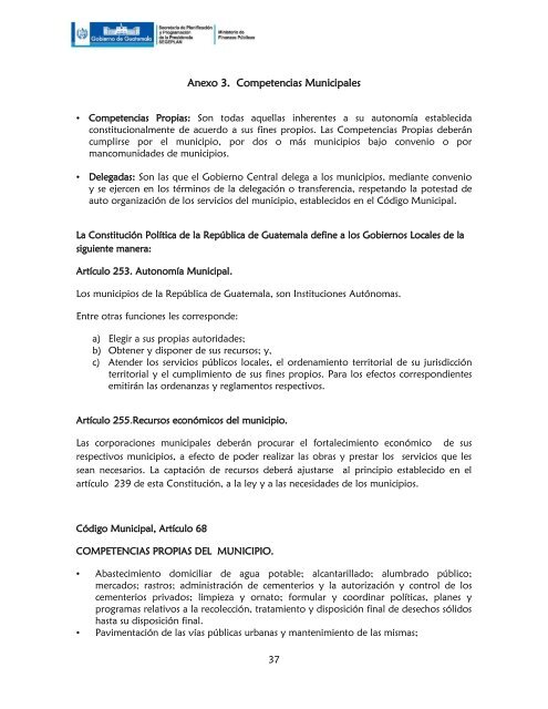 POA 2014 de las municipalidades del PaÃ­s - Segeplan