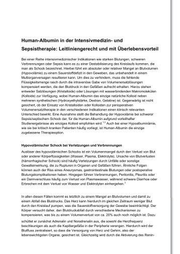 Human-Albumin in der Intensivmedizin- und ... - CSL Behring