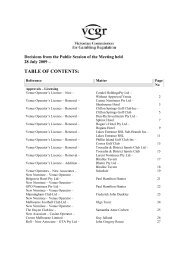 table of contents - Victorian Commission for Gambling and Liquor ...