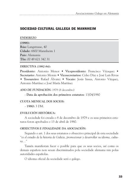 Asociacionismo Galego no exterior - Secretaría Xeral da Emigración ...
