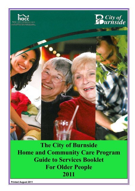 Guide to Services Booklet 2011 FINAL - City of Burnside