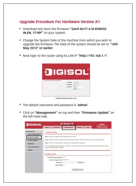 Firmware Upgrade Procedure - Digisol.com