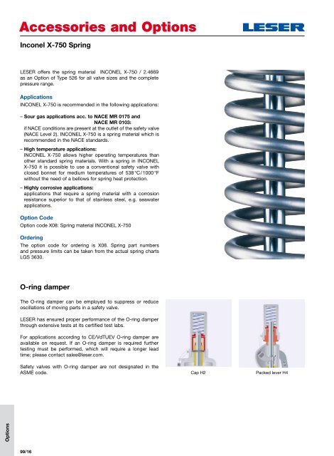 Safety valves according to API standard type 526 - Leser.ru