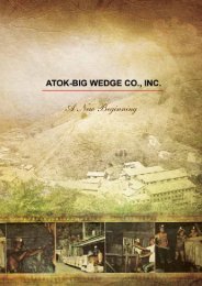 A New Beginning - Atok-Big Wedge Company Incorporated