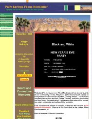 Palm Springs Focus Newsletter Board and Committee Members ...