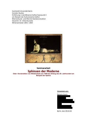 Sphinx - fachschaftsinitiative gender studies