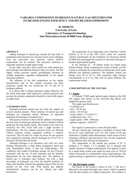 VARIABLE COMPOSITION HYDROGEN/NATURAL GAS ... - Althytude