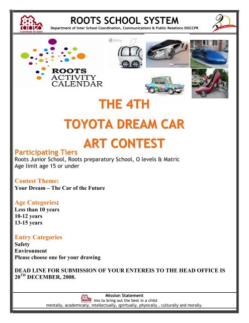 the 4th toyota dream car art contest - Roots School System