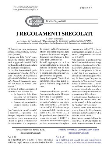 I REGOLAMENTI SREGOLATI di Cesare Bonasegale - NÂ° 49