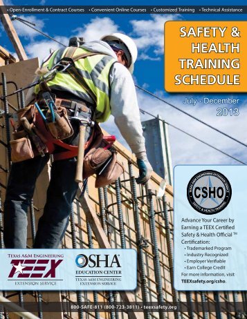 safety & health training schedule - Texas Engineering Extension ...