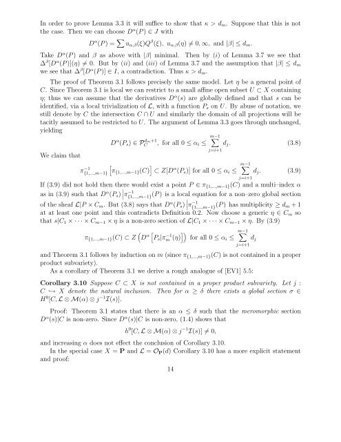 Dyson's Lemma and a Theorem of Esnault and Viehweg