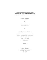 Optical Studies of Ultrafast Carrier Dynamics in ... - Mazur Group