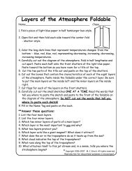 Layers of the Atmosphere Foldable