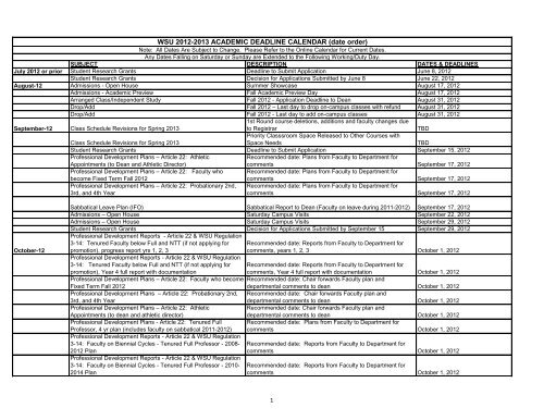 Wsu 2022 Academic Calendar