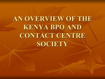 an overview of the kenya bpo and contact centre society - ILEAP