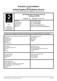 Schedule of Accreditation - The United Kingdom Accreditation Service