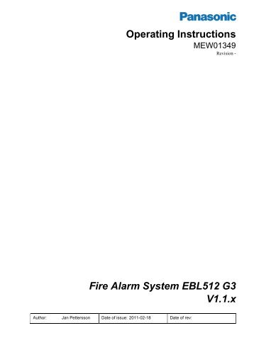 Operating Instructions Fire Alarm System EBL512 G3 ... - Panasonic