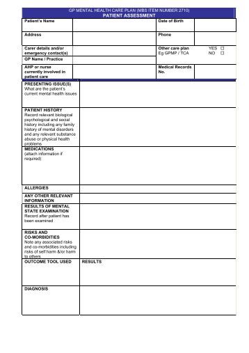 Mental Health Nursing Care Plan