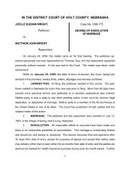 Wright v. Wright - District Court of Nebraska: Eighth Judicial District