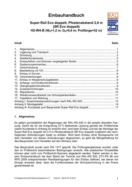 Einbauhandbuch SR Eco doppelt