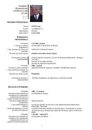 Tabel EVALUATORI - Curriculum Vitae - ARACIS