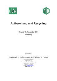 Aufbereitung und Recycling - UVR-FIA GmbH