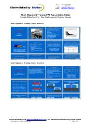 Shaft Alignment Training PPT Presentation Slides - Lifetime Reliability