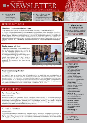 newsletter - Medizinische Fakultät Mannheim - Universität Heidelberg