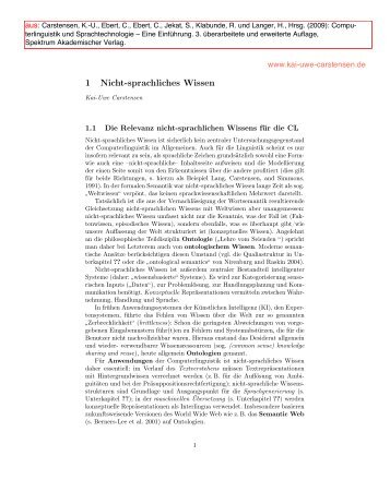 1 Nicht-sprachliches Wissen - of Kai-Uwe Carstensen
