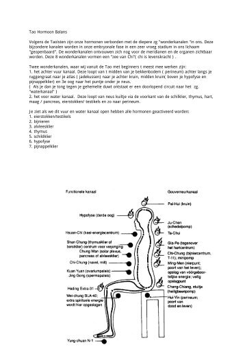 Tao Hormoon Balans Volgens de TaoÃ¯sten zijn ... - Ilona Botterweg