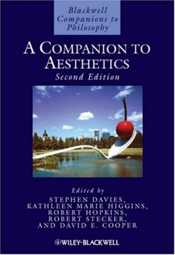 BLACKWELL COMPANIONS. DAVIES; HIGGINS; HOPKINS; STECKER; COOPER (org). Aesthetics