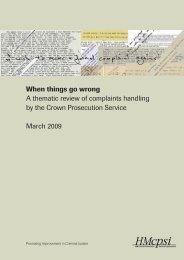 When things go wrong A thematic review of complaints ... - HMCPSI